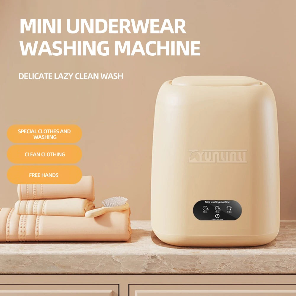 Tidesmit portable mini automatic washing machine side view for delicate undergarments and baby clothes laundry