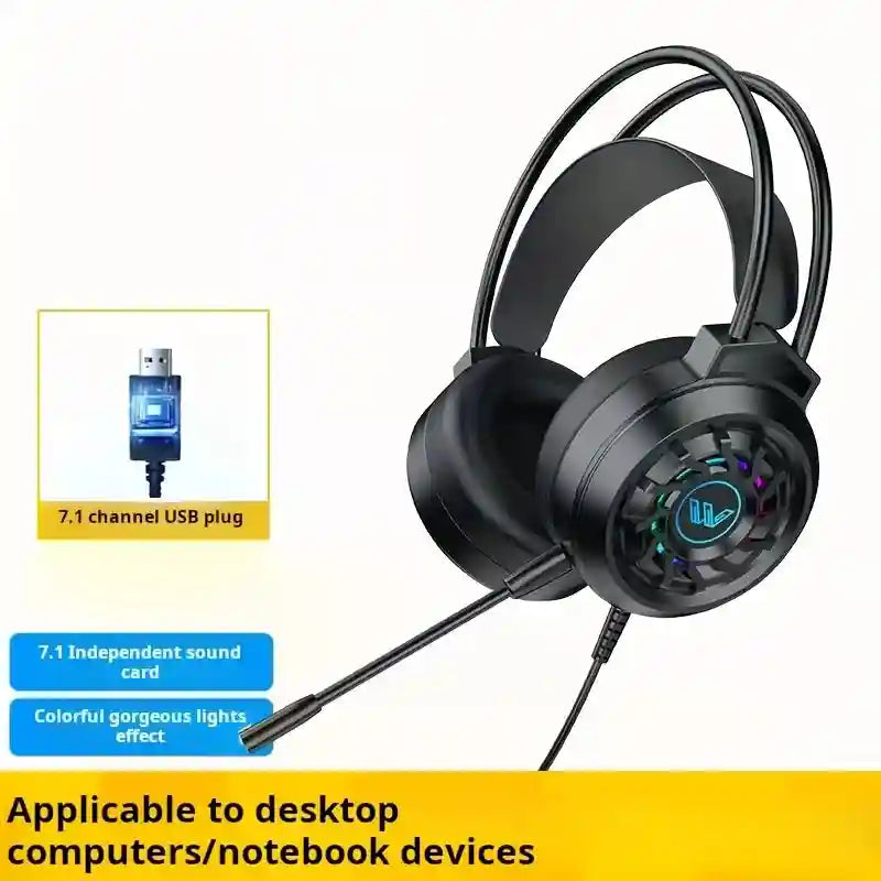 Tidesmit 7.1 Surround Sound Gaming Headset with Noise Cancellation Black Tidesmit