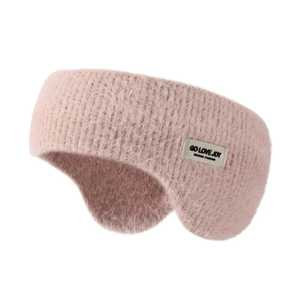 Knitted Winter Earmuffs: Thermal Ear Warmers for Cold Weather Comfort pink Tidesmit