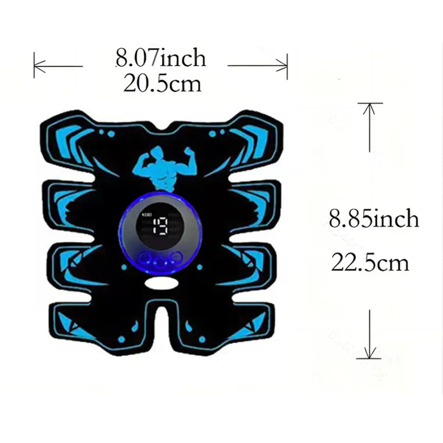 EMS Muscle Stimulator 3-in-1 Abdominal Trainer - USB Blue Relaxation Treatment Tidesmit