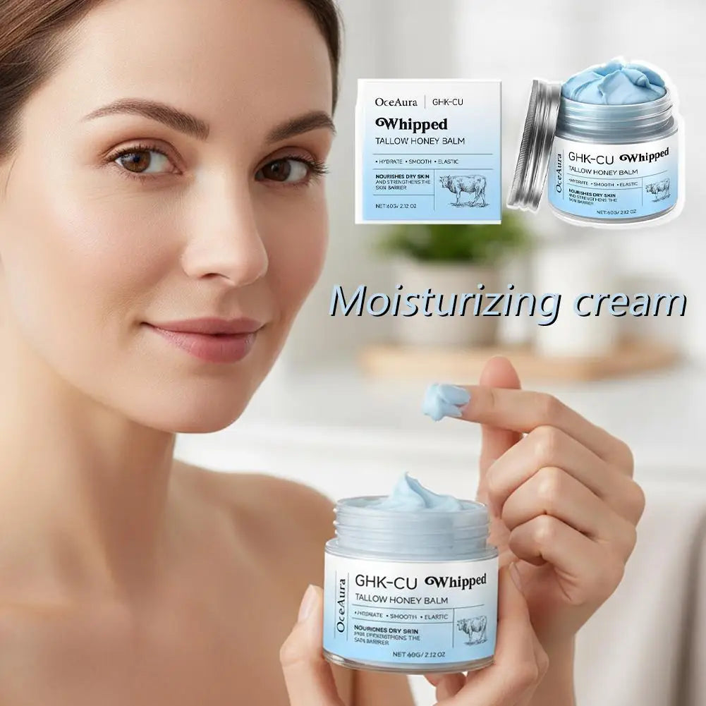 GHK-CU Whipped Tallow Honey Balm Hydration Body Moisturizer for Mature Dry & Sensitive Skin Targeted Skin Barrier Support