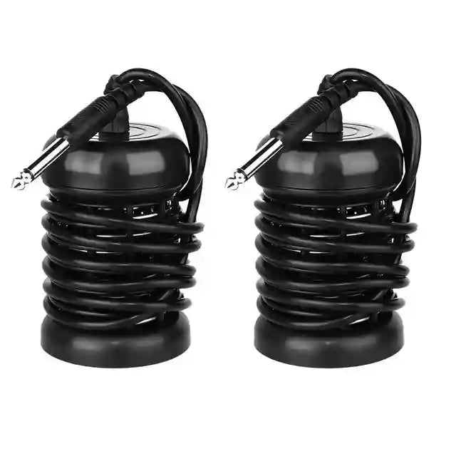 Two black ionic detox foot bath arrays with wired plugs for spa machine cleaning and body relaxation home use.
