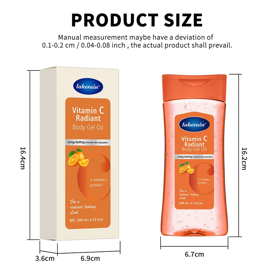 Turmeric Cocoa Glow Body Gel Oil Moisturizing & Smoothing Body Skin Vitamin C Vitamin B3 Body Oil for Dry Skin Care Treatment