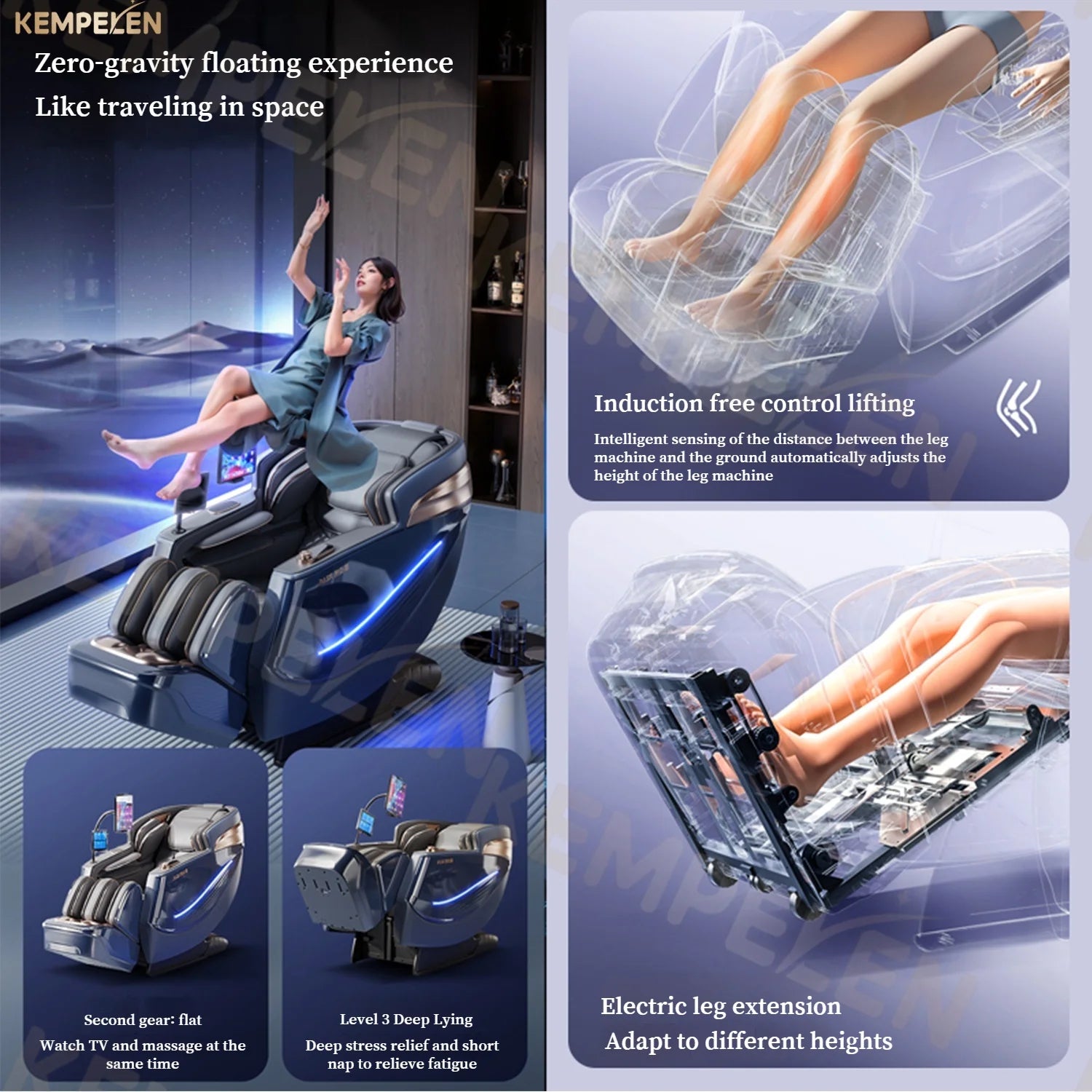 6D Dual-Core Electric Massage Chair with SL Track and Heat Therapy Body Shaping Massage Equipment Tidesmit