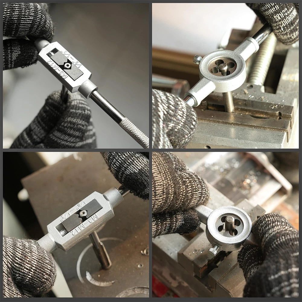 Podofo 40Pcs Tap and Die Set Metric Size M3-M12 Hand Threading Tool Kit for Metal Working Thread Repair Tool