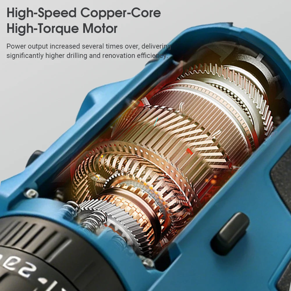Mamidw Cordless Electric Drill 25N.M Max Torque 1150RPM 3/8 Inch 10mm Chuck Rechargeable Hand Drill for Household Furniture Assembly Wood Metal Drilling DIY Power Tools