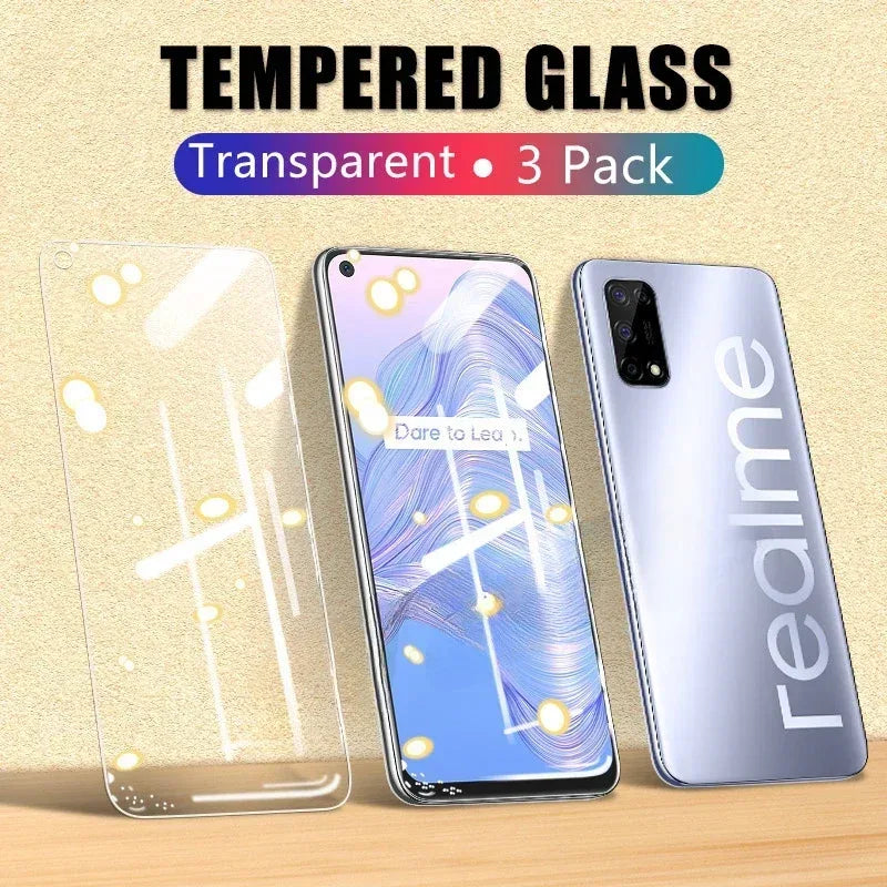 Realme Tempered Glass Screen Protector - 9H Hardness 3 Pack Tidesmit