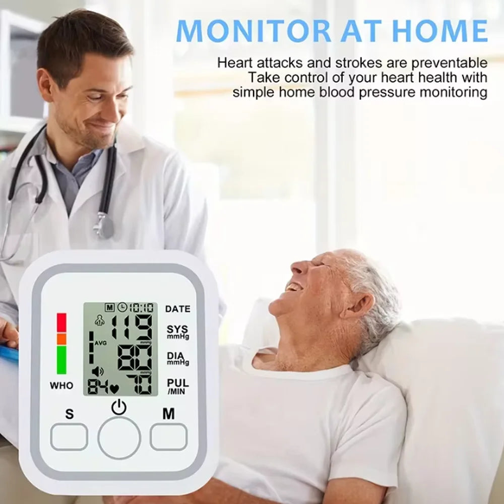 Blood Pressure Meter Digital Automatic Tonometer Upper Arm Blood Pressure Monitor Medical Tensiometer Sphygmomanometer Measure