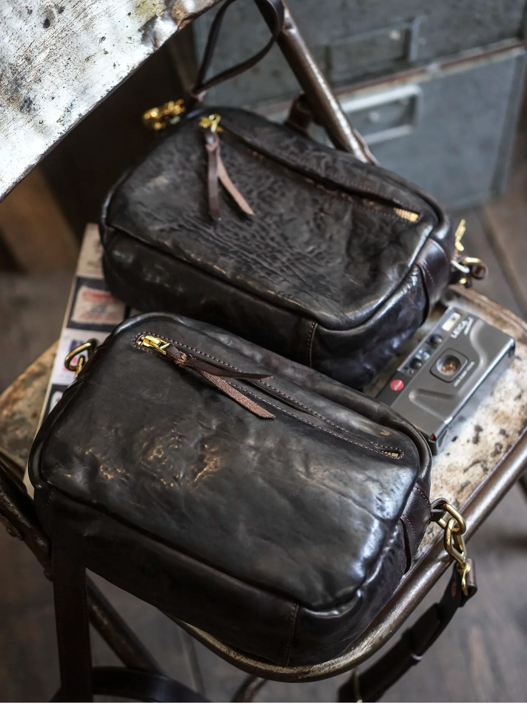 casual luxury padded genuine leather men's crossbody bag fashion vintage designer handmade real cow leather shoulder bag