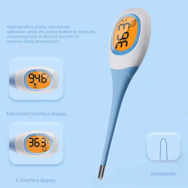 Hot Baby Digital Underarm Electronic Thermometer 8 Seconds Fast Measurement Celsius Fahrenheit Soft Head Oral Body Temperaturer