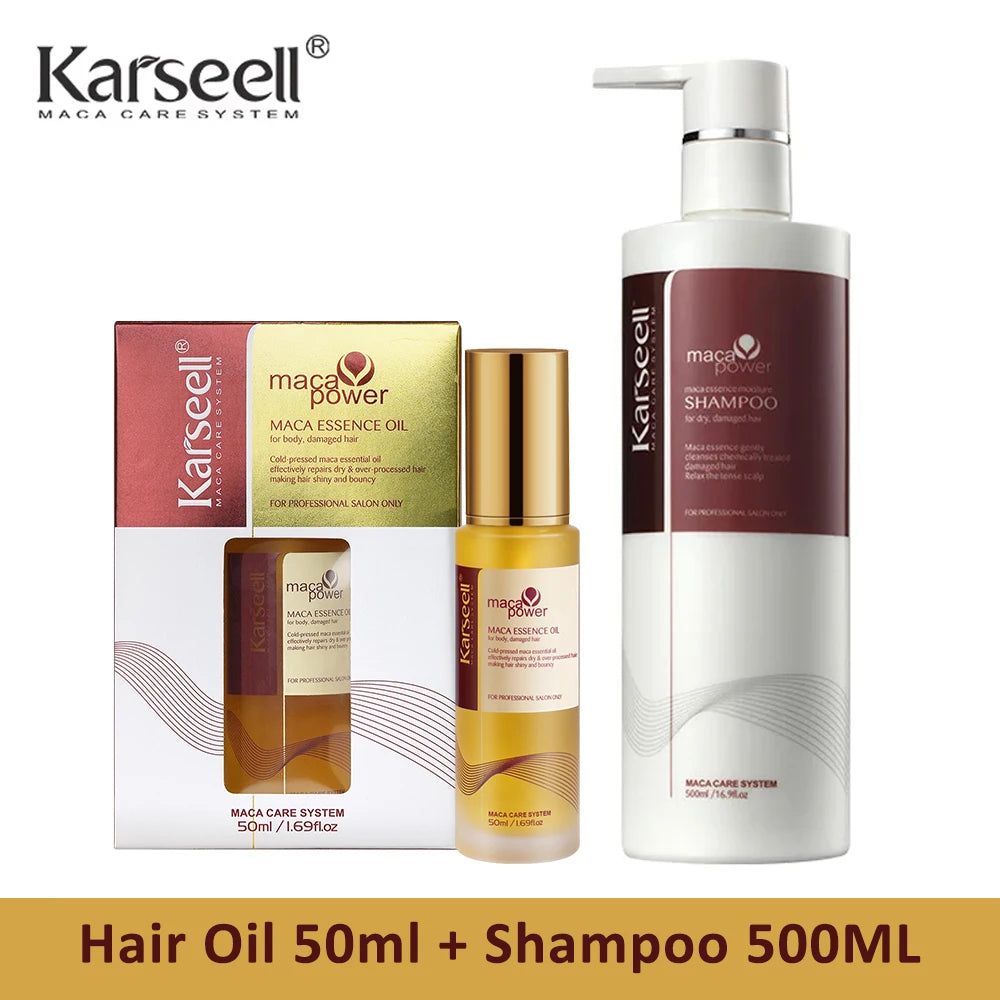 Original Karseell 500ml Moisture Shampoo Argan Oil  Moisturizing Smooth Shampoo Hair Care Set 1/2/3pcs for Dry and Damaged Hair