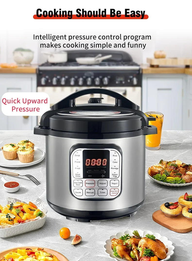 Tidesmit 5L stainless steel electric smart multicooker featuring pressure, slow cook, and rice cooking functions