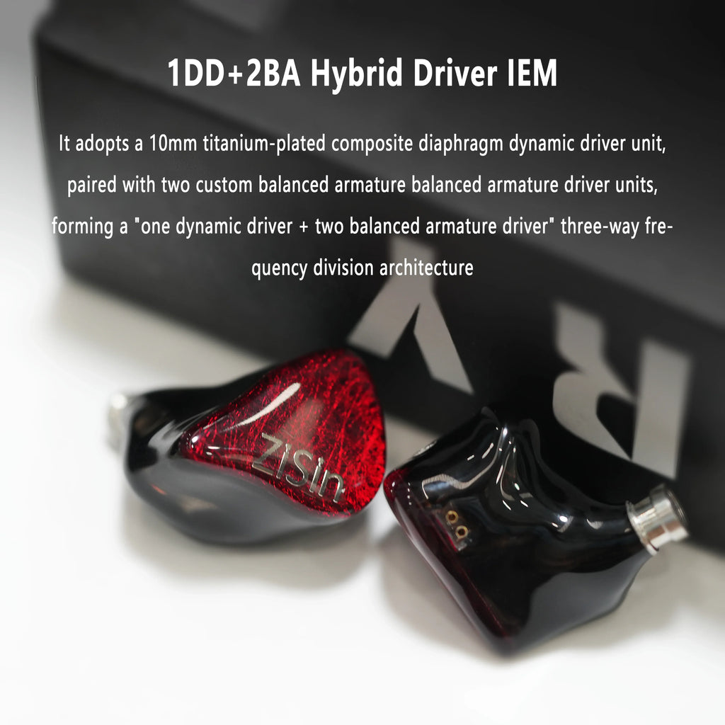 Vermilion Flame Hybrid 1DD+2BA IEM Earphones by Tidesmit Tidesmit