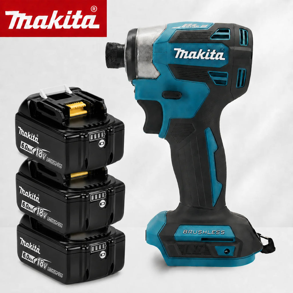 Makita DTD173 18V LXT Cordless Impact Driver Brushless Electric Drill Screwdriver Wood/Bolt T1/T2-Mode Twin LED Light 180 N·m+Makita DTD173 18V Cordless Impact Driver LXT BL Brushless Motor Electric Drill Wood/Bolt/T-Mode 18