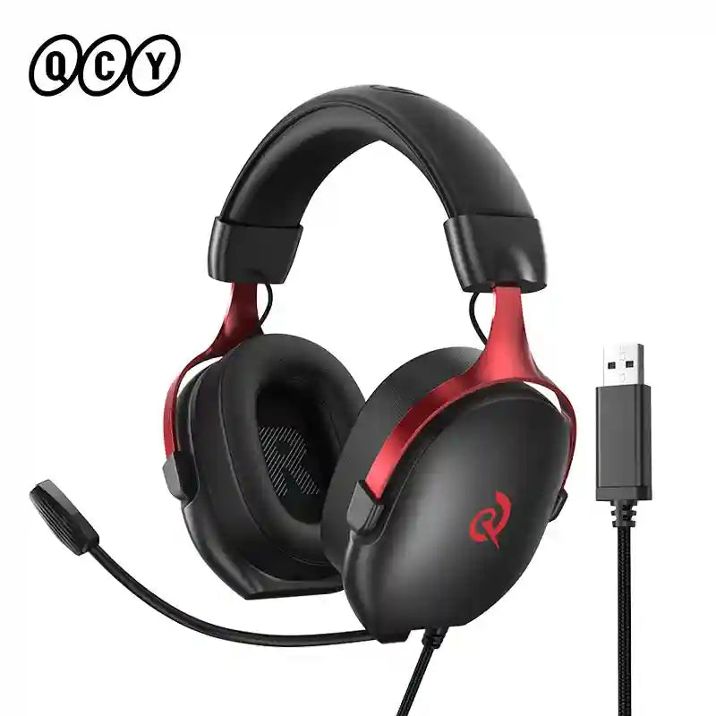 Wired Gaming Headset 7.1 Surround Sound - Ergonomic Over-Ear Black BLACK Tidesmit