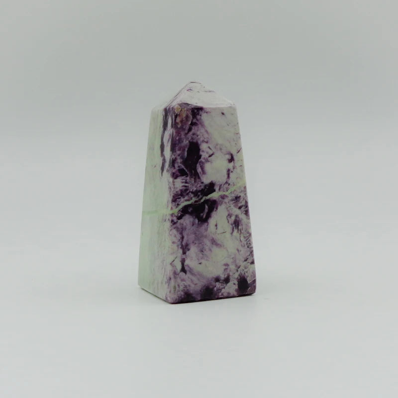 Chakralume Natural Handmade Polished Kammererite Obelisk Crystal Tower Rare Purple Healing Stone Reiki Meditation Energy Feng