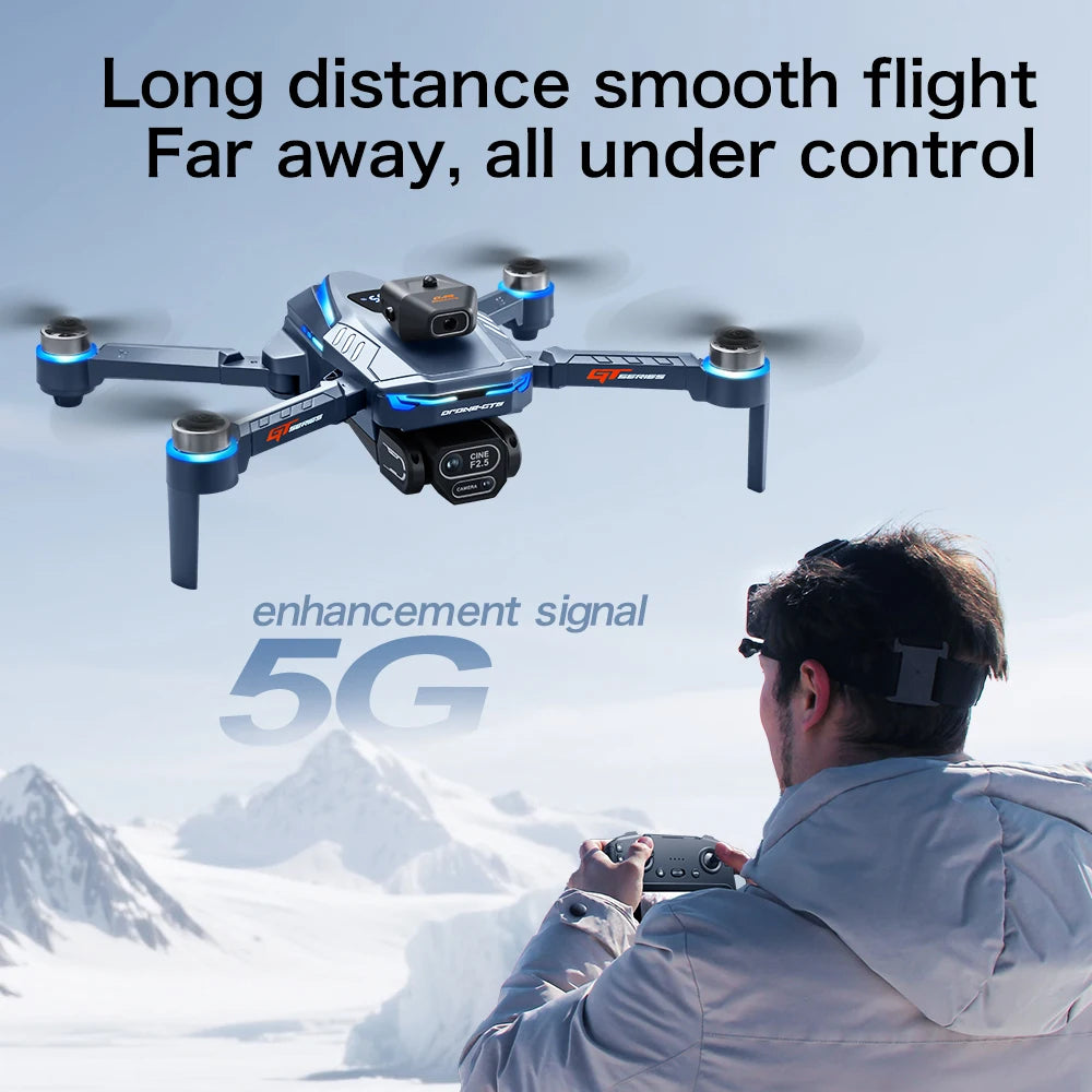 GT8 Dual Lens Camera Drone - 8K GPS Obstacle Avoidance Foldable Drone Tidesmit