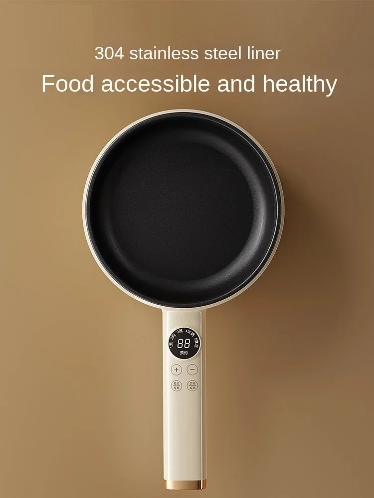 White non-stick inner cooking pot liner with black base and handle control panel