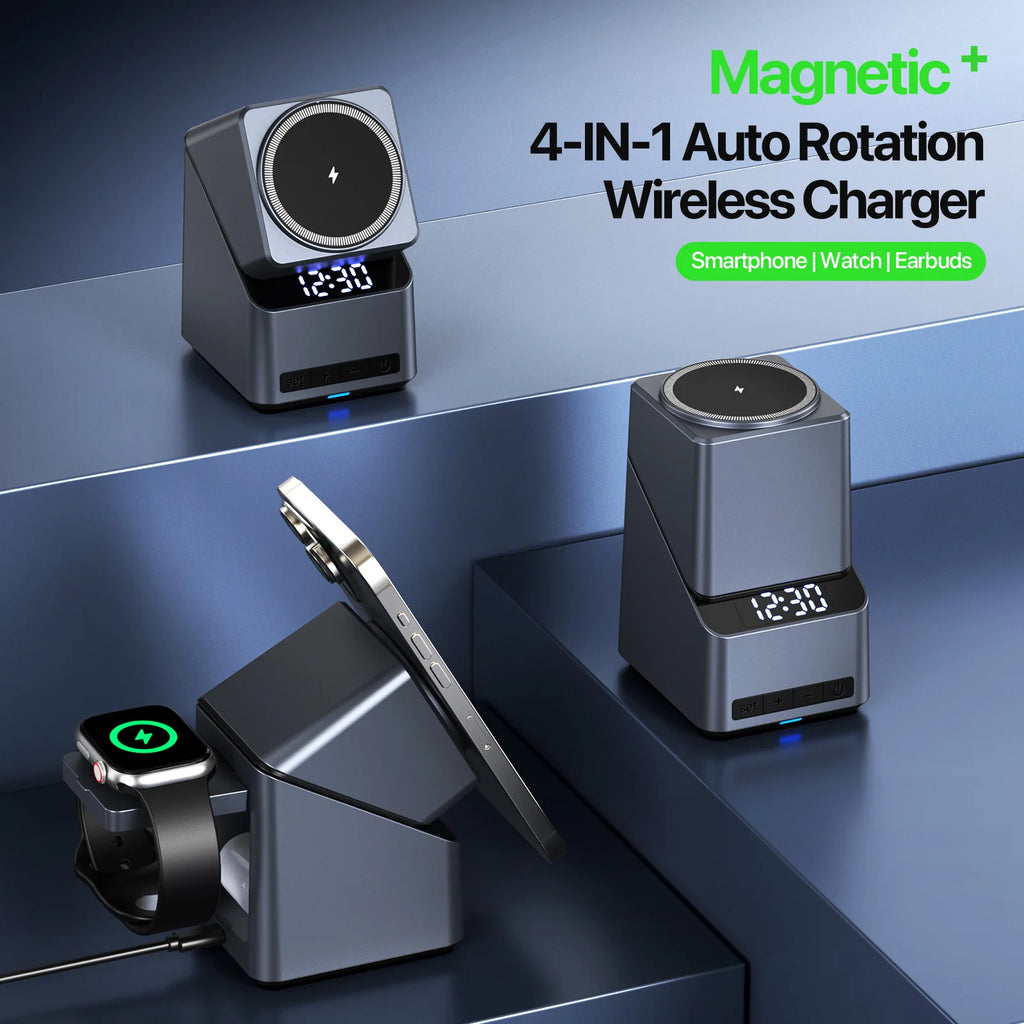 4 in 1 Wireless Charger Station - Qi Certified MagSafe Compatible Tidesmit