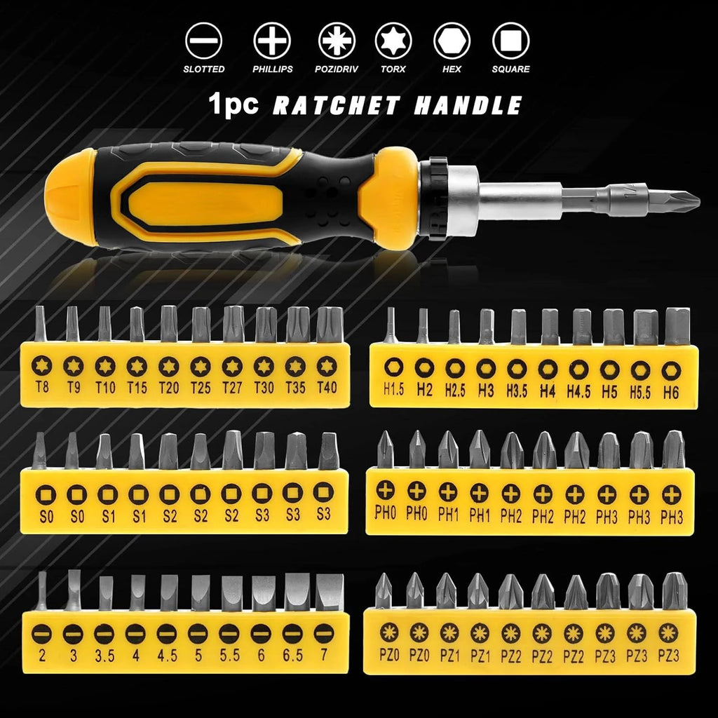 131pcs Magnetic Screwdriver Set with Plastic Ranking Includes Precision Screwdriver and Pick Hook Ratchet Driver DIY Tools