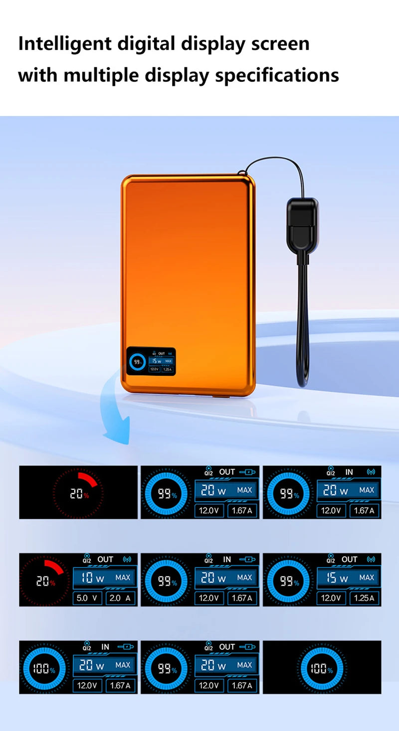 Magnetic Fast Charging Power Bank - High Capacity Travel Battery Pack Tidesmit