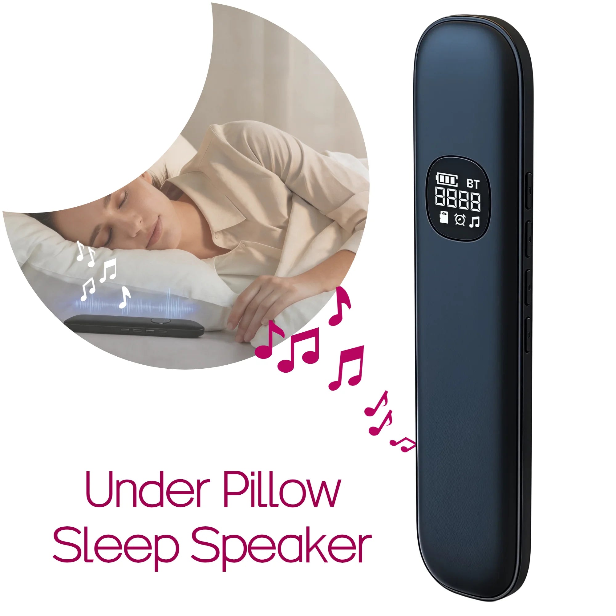 Bone Conduction Sleep Headphones Under Pillow Speaker Bluetooth 5.3 White Black Wireless Stereo Sound Headband