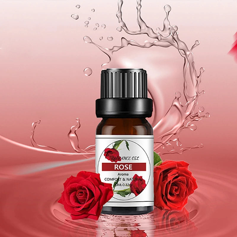 10ML Cherry Strawberry Lavender Jasmine Rose Vanilla Essential Oils for Diffuser, Humidifier, Massage, Candle, Soap Making