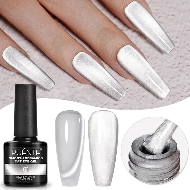 3D Sculpture Gel Nail Polish 15ml - Professional Soak Off Formula Permanent Makeup Machines Ceramics Cat Eye 01 Tidesmit