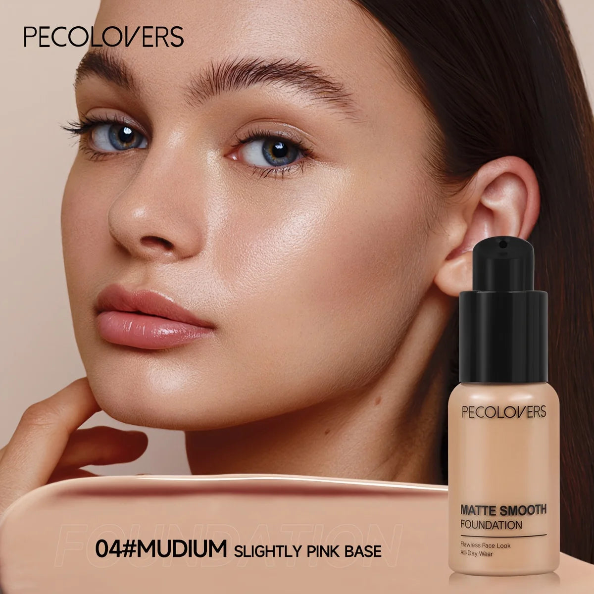 Tidesmit matte liquid foundation for all skin types featuring natural buildable coverage and all-day wear texture