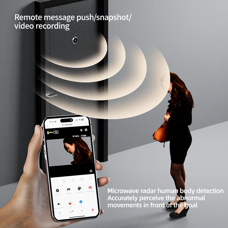 Danmini 4.3-inch Intelligent Cat Eye Mobile App Remote Control Automatic Recording Alarm Ultra Infrared Night Vision Door Bells