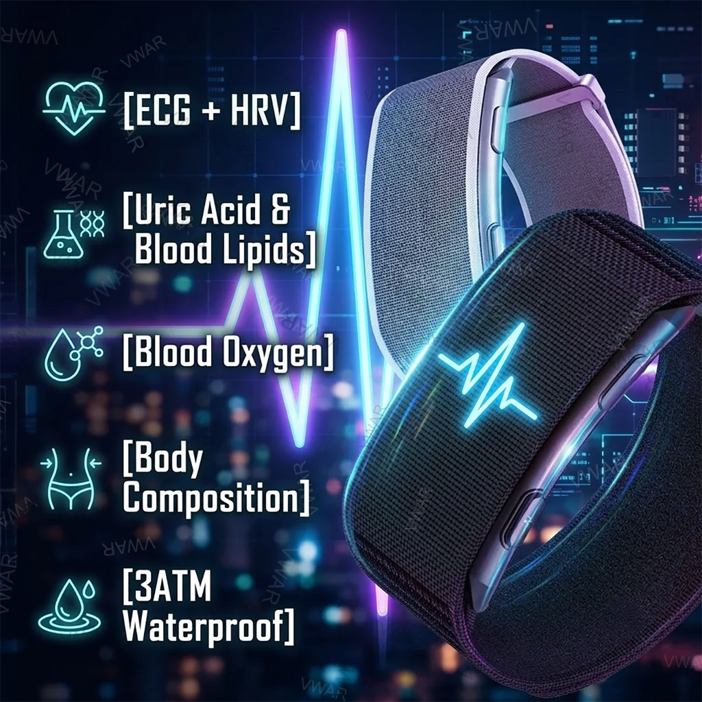 VWAR No Screen Health Smart Bracelet ECG+PPG Blood Pressure Heart Rate Sleep 24h Monitoring Fitness Tracker Smartwatch Men Women