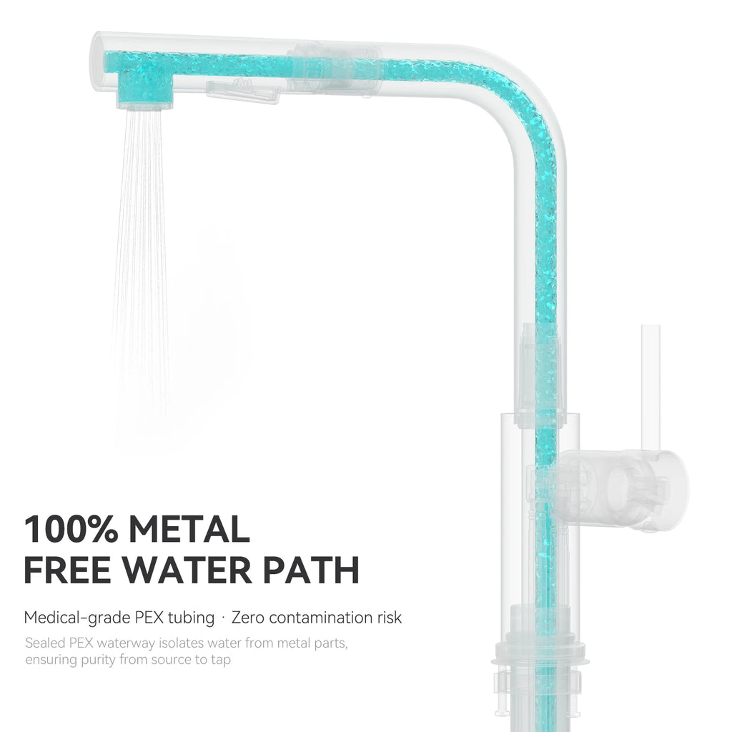 Kitchen faucet with pull-out shower, 2 jets, 360° swiveling pull-out shower, brushed kitchen mixer