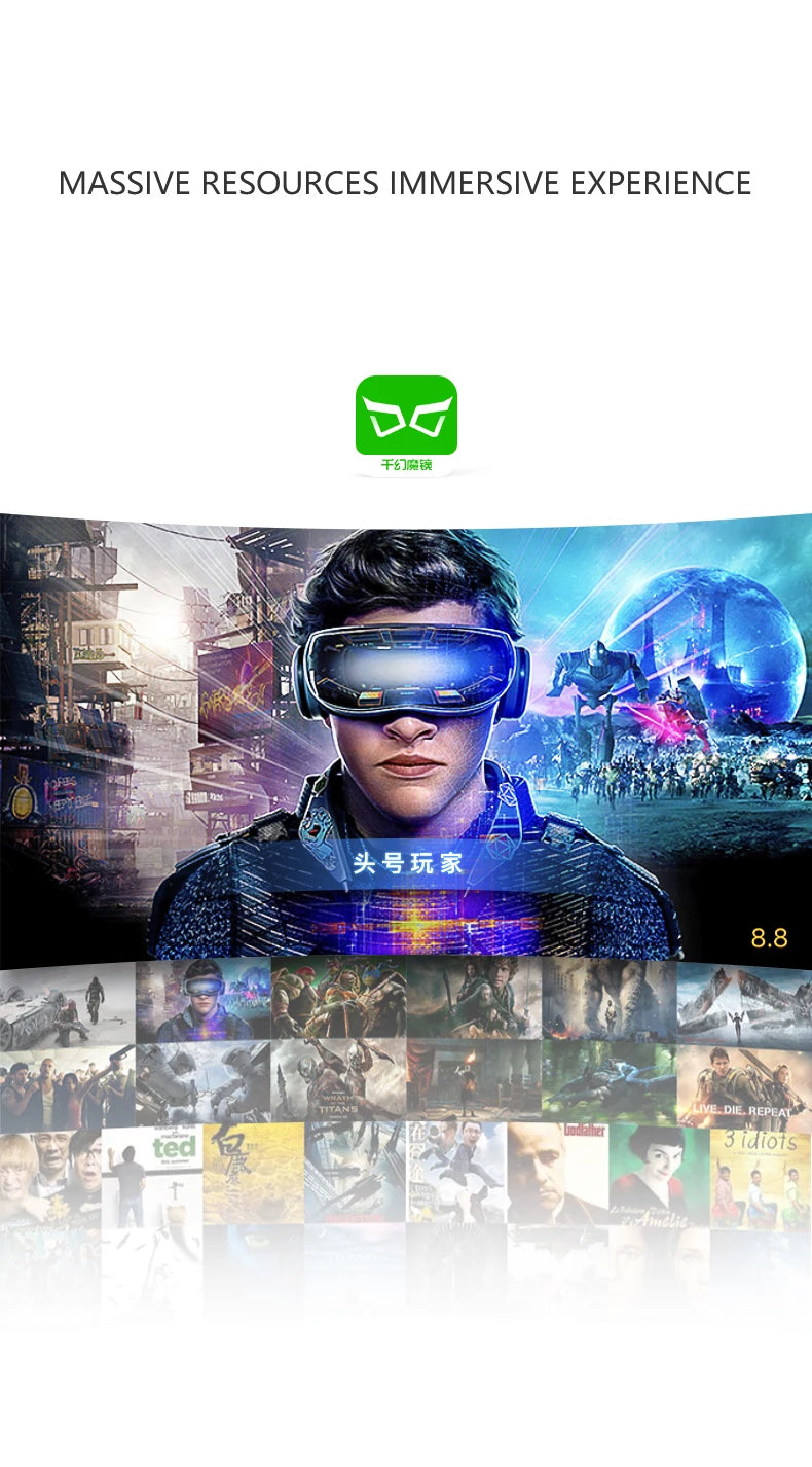 VR Headset for Smartphone - Immersive 3D Glasses for Mobile Media Tidesmit