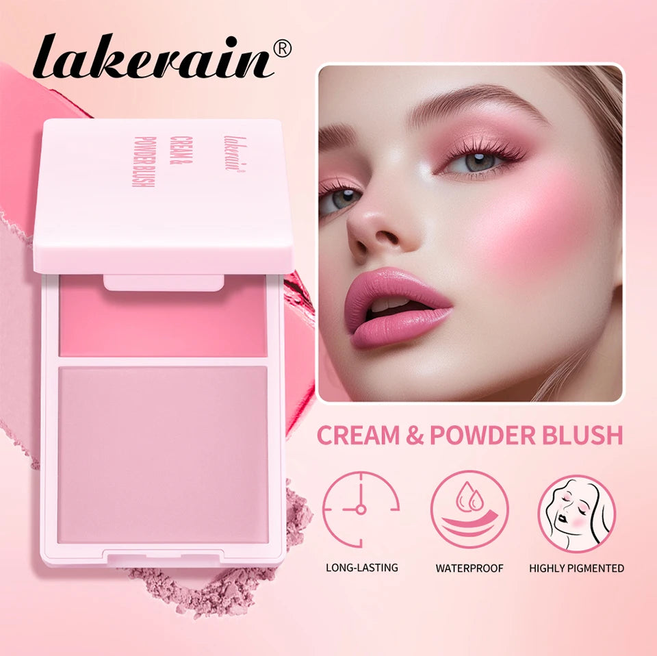 Tidesmit cream and powder blush palette shade swatch showing high pigment peach and pink Korean makeup texture