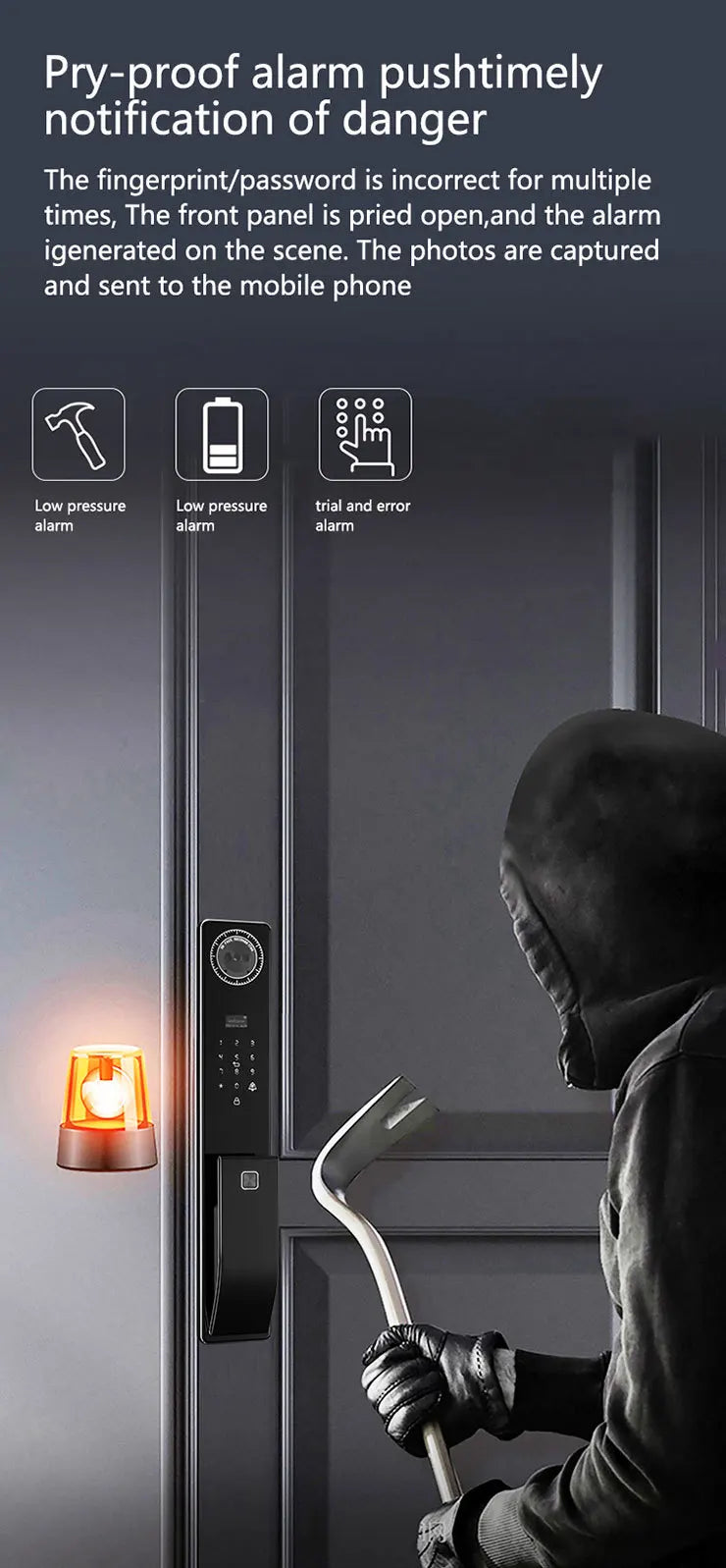 Outdoor Waterproof Lock Wifi Tuya APP Remote Voice Intercom Electronic Door Lock Face Fingerprint Smart Door Lock With Camera