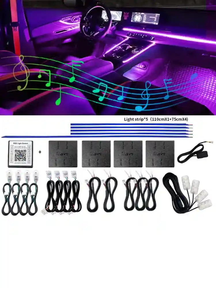 RGB Car Atmosphere Lamp LED Interior Strip Light Kit - Tidesmit Tidesmit