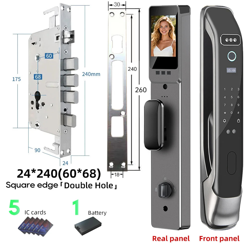 3D Face Recognition Smart LOCK Unlock Digital Door Lock With Camera FIngerprint Password Unlock Keyless Electronic Door Lock