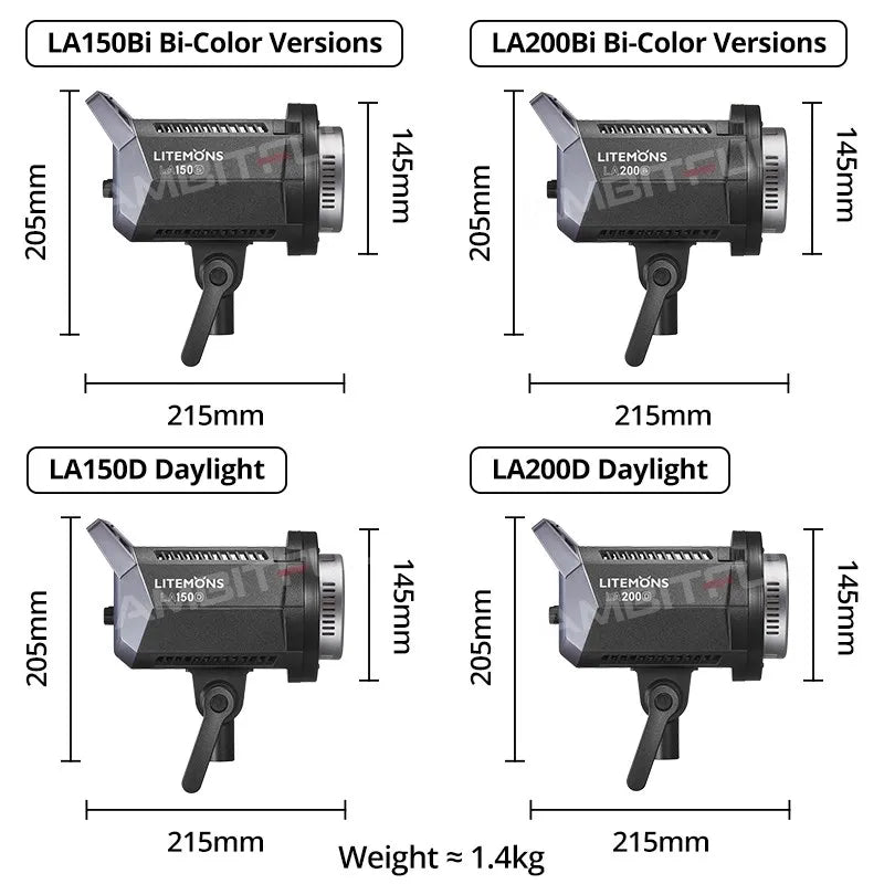 LED Video Light 230W Studio Lighting with Bowens Mount Tidesmit