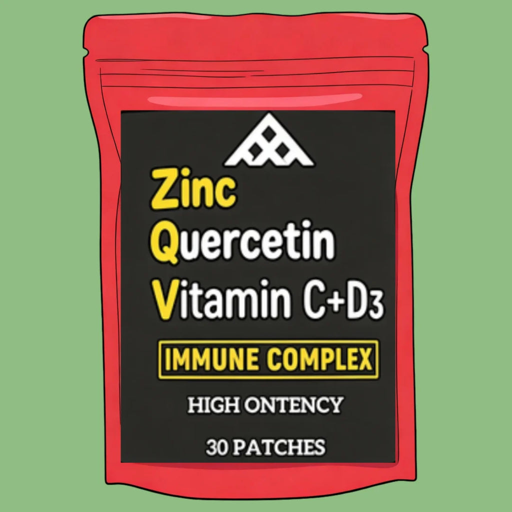 Zinc Quercetin Transdermal with Black Seed Zinc Picolinate Vitamin C Vitamin D3 Respiratory Support 30 Patches
