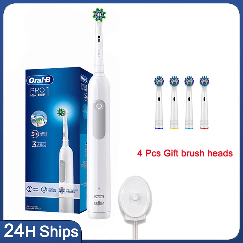 Oral B Sonic Electric Toothbrush Rechargeable 3D Rotating Tooth Brush 14 Days Long Battery Life 2Mins Smart Timer Pro600 Pro1Max