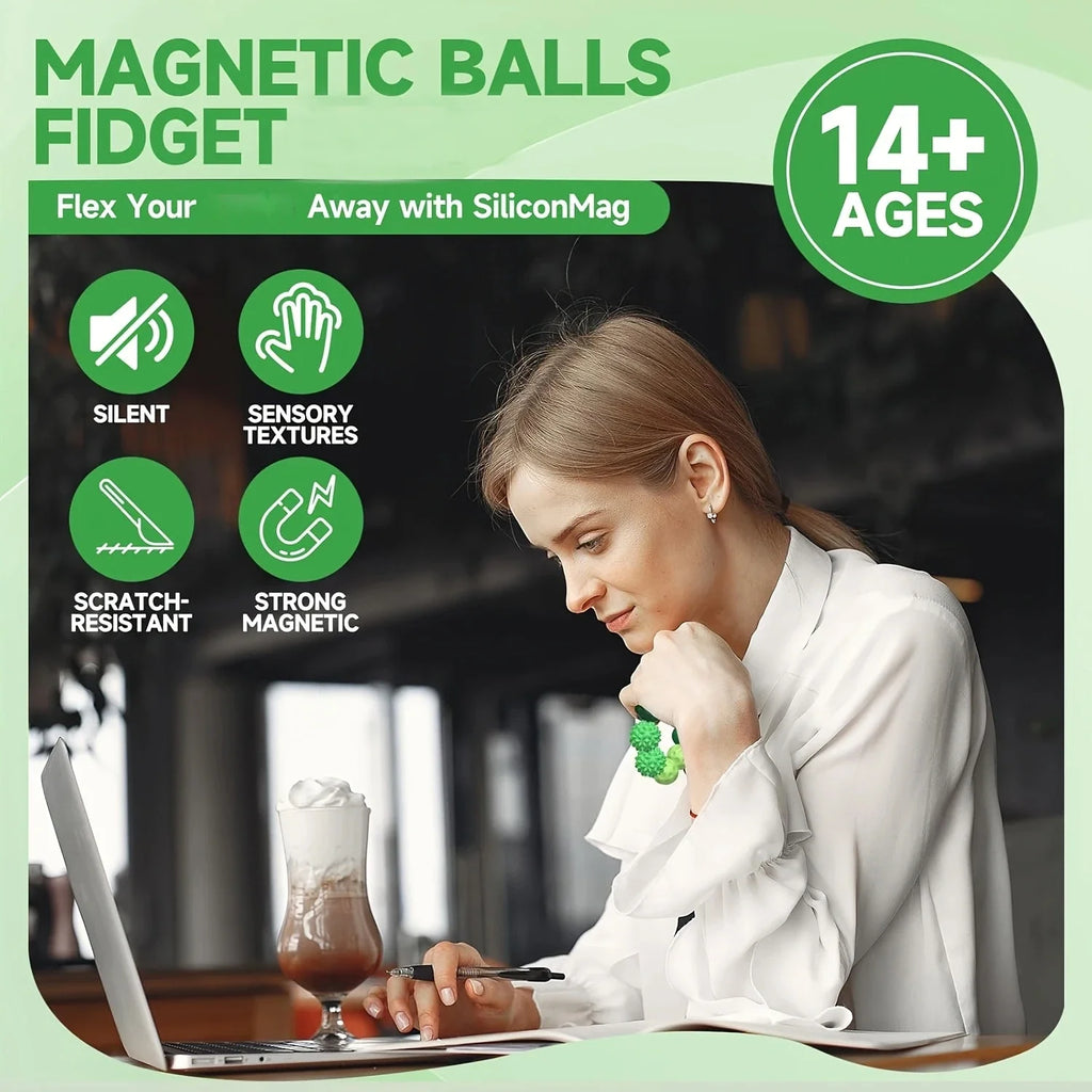 Magnetic Massage Balls for Hand Therapy - Portable Stress Relief Set Relaxation Treatment Tidesmit