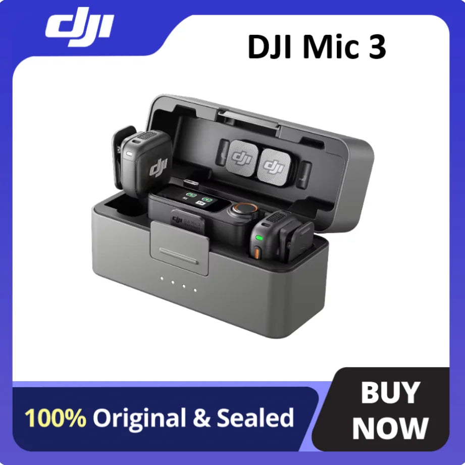 DJI Mic 3 Wireless Lavalier Microphone Kit | 2TX 1RX Dual Channel Tidesmit