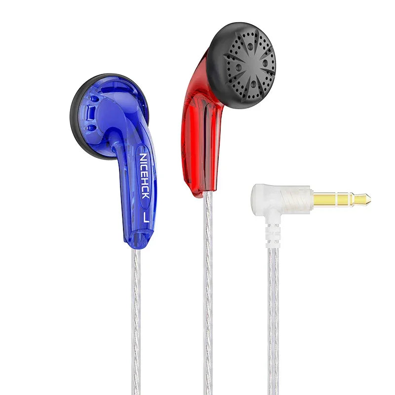 Tidesmit Wired Earbuds 15.4mm Dynamic Driver HiFi Bass Headphones RedBlue No Mic Tidesmit