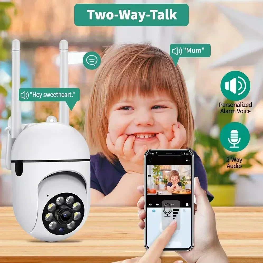 8MP Wifi Surveillance Camera Wireless Security PTZ IP Camera Color Night Vision AI Human Tracking CCTV Camera 4X Digital Zoom
