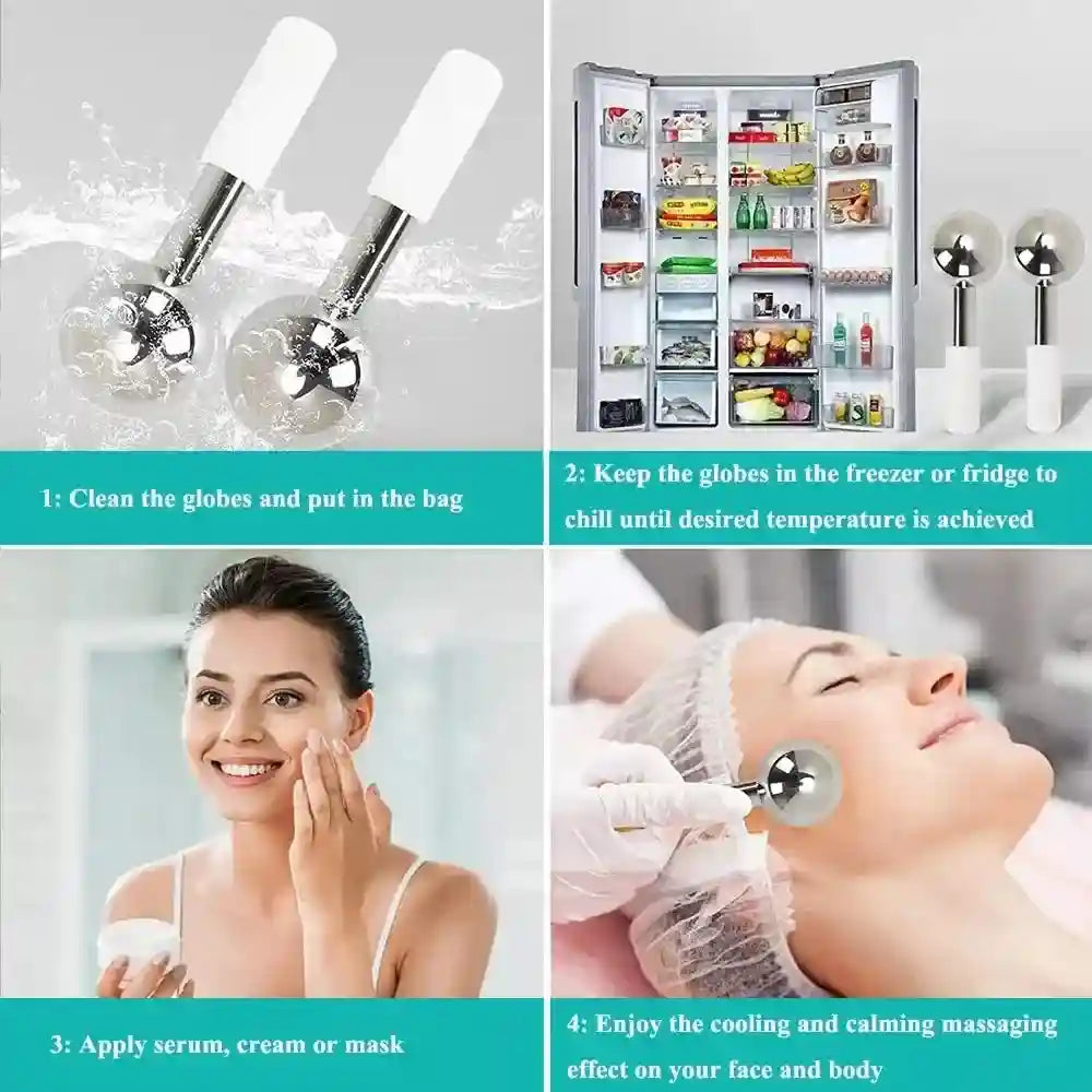 Ice Globe Facial Massager – 360 Rotating Cold Roller by Tidesmit Eye Massage Instrument Tidesmit