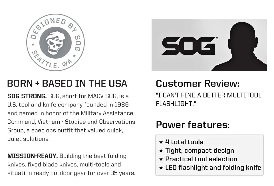 SOG BATON Q2 4 in 1 Multi-Tool Pen Small Folding Tools EDC Portable LED Flashlight Multifunctional Outdoor Survival Multitools