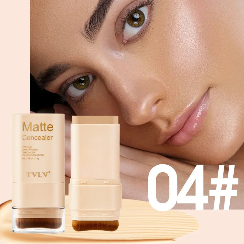 Tidesmit Eraser Concealer Double-Head Foundation Stick texture close-up for waterproof face makeup application