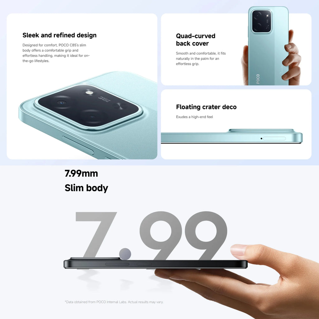 POCO C85 4G 8+256GB Global Version 120Hz 6.9“ Dot Drop Display MediaTek Helio G81-Ultra 50MP Main Camera 6000mAh 33W IP64 NFC