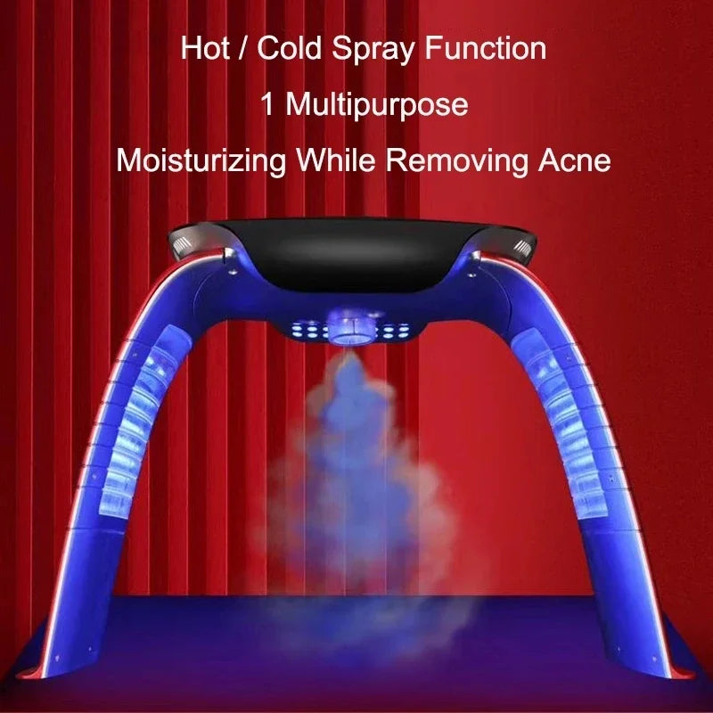PDT Hot Cold Spray Colorful Photon Oxygen Injection Moisturizing LED Mask Skin Rejuvenation Beauty Device Oxygen Facial Machine