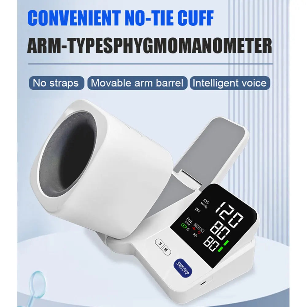 Desktop Blood Pressure Monitor, No Installation Required, Large LCD Backlit Display, Easy Home Use for Adults